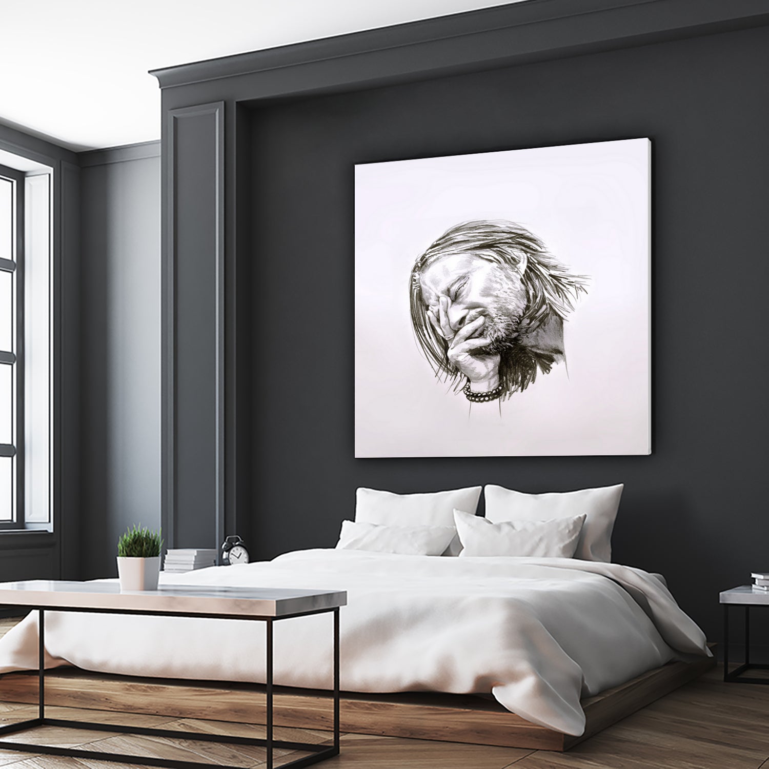 Thom Yorke by Raquel García Maciá on GIANT ART - white mixed media