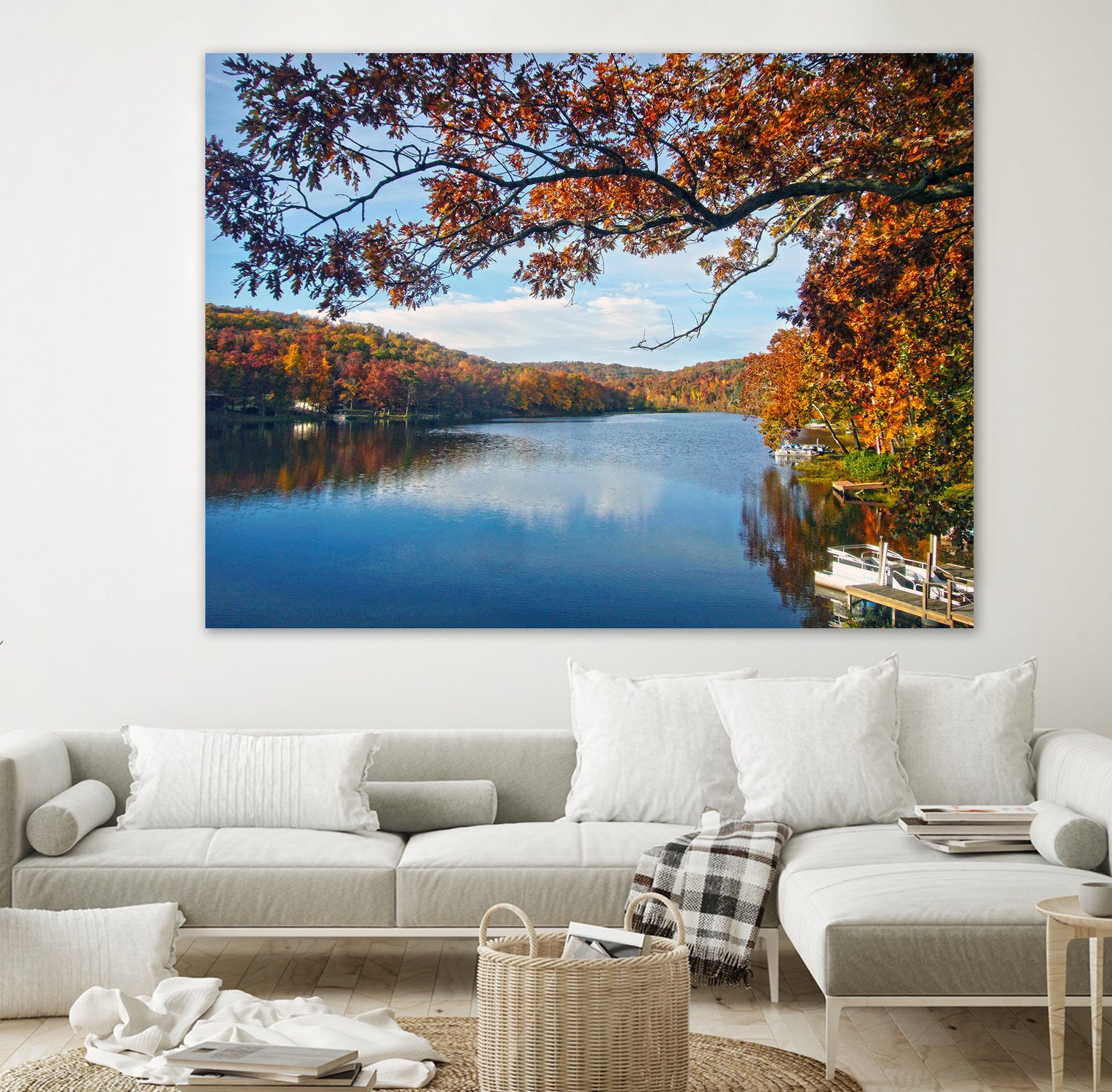 Lake Killarney in Autumn Beauty by Susan Kline on GIANT ART - blue photo illustration