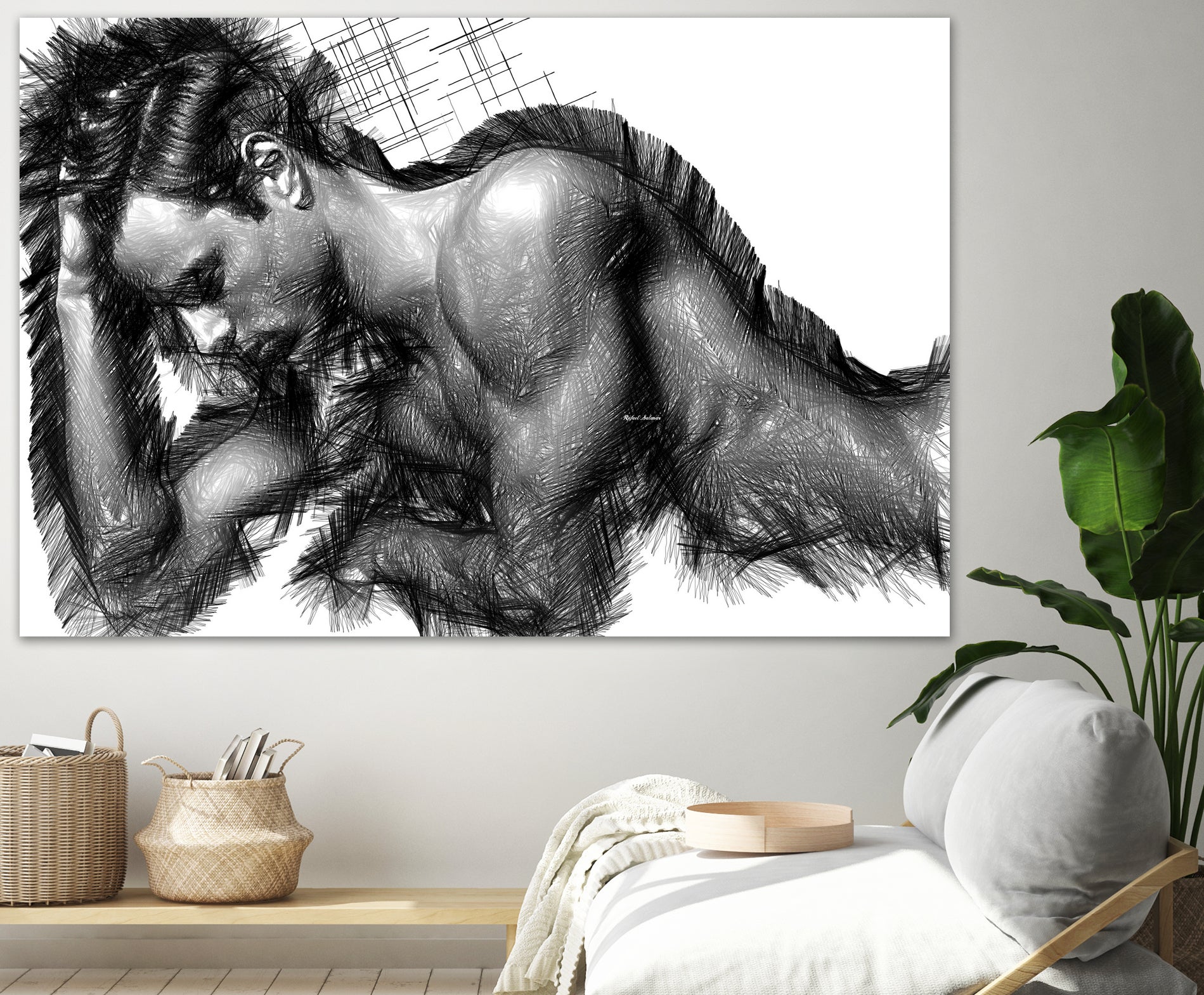 Male Pose 1416 by Rafael Salazar on GIANT ART - black digital painting