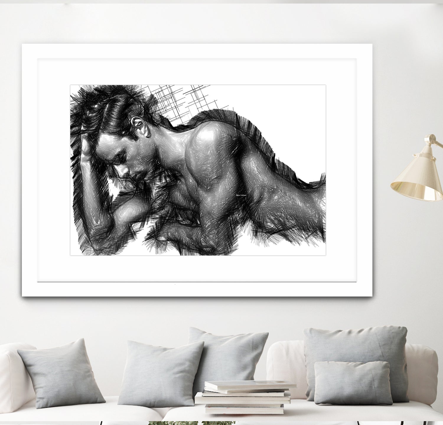 Male Pose 1416 by Rafael Salazar on GIANT ART - black digital painting