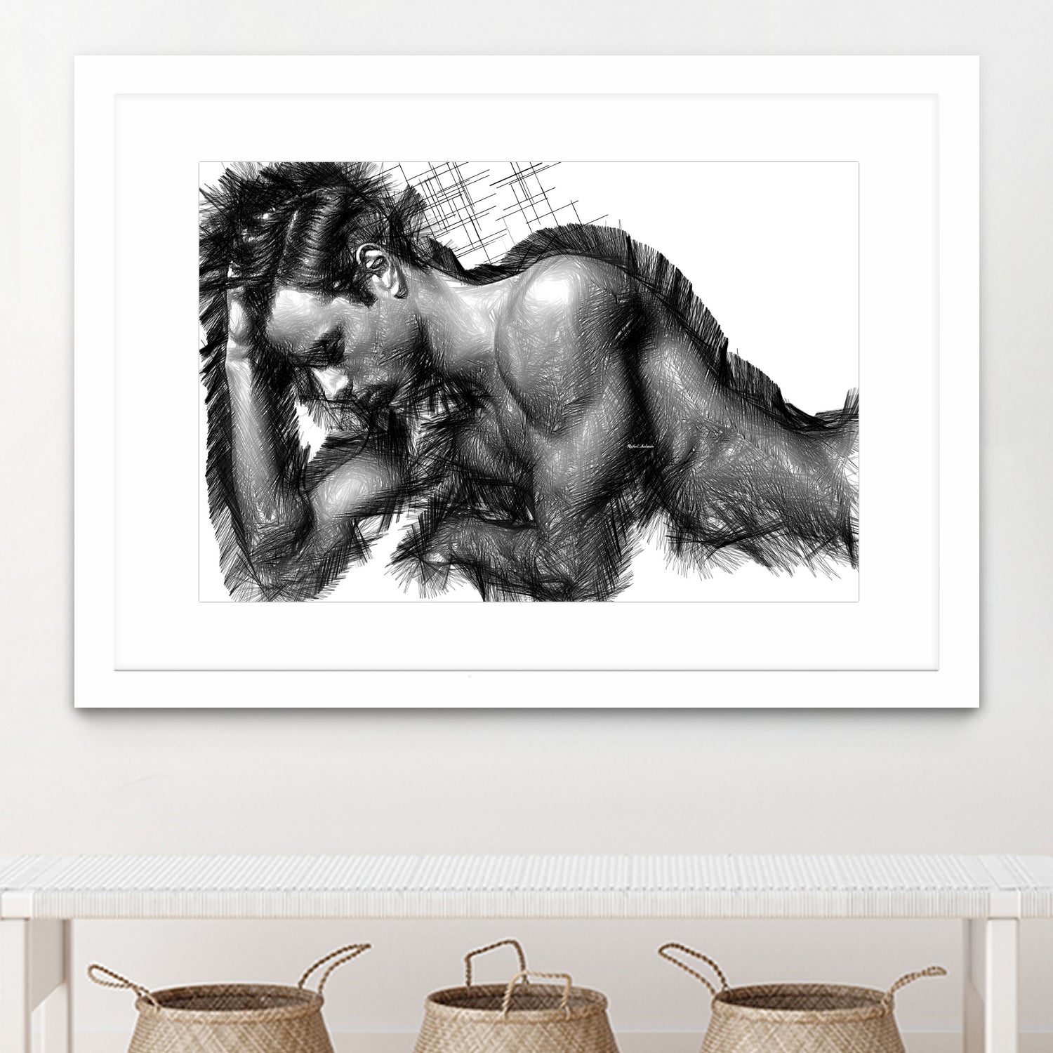 Male Pose 1416 by Rafael Salazar on GIANT ART - black digital painting