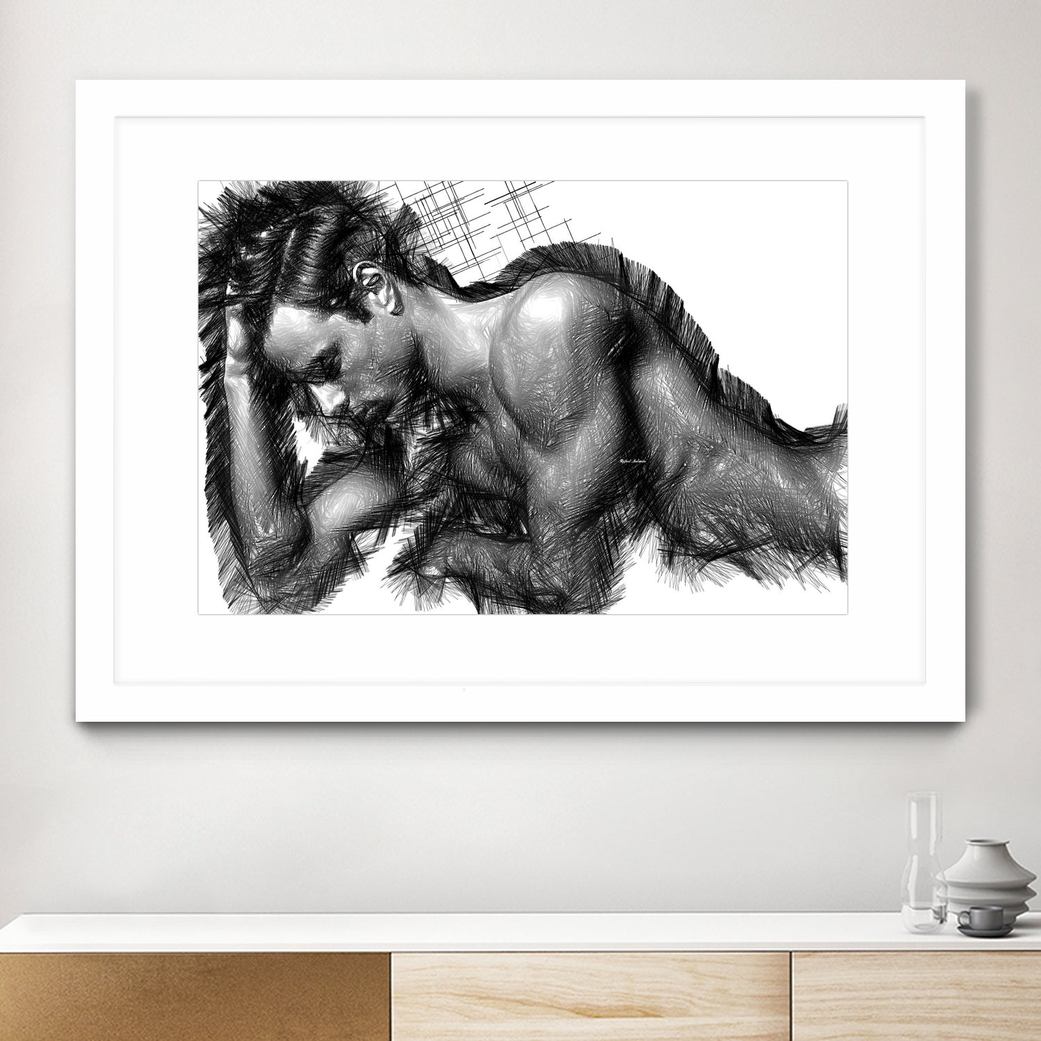 Male Pose 1416 by Rafael Salazar on GIANT ART - black digital painting