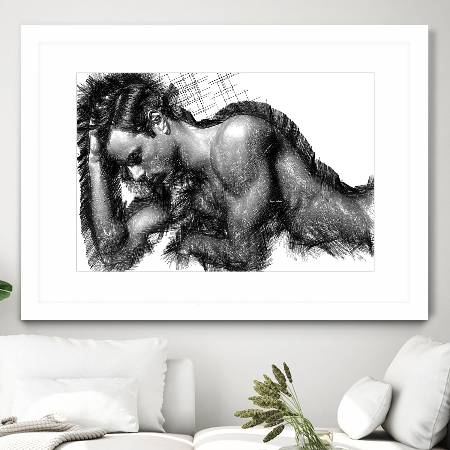 Male Pose 1416 by Rafael Salazar on GIANT ART - black digital painting