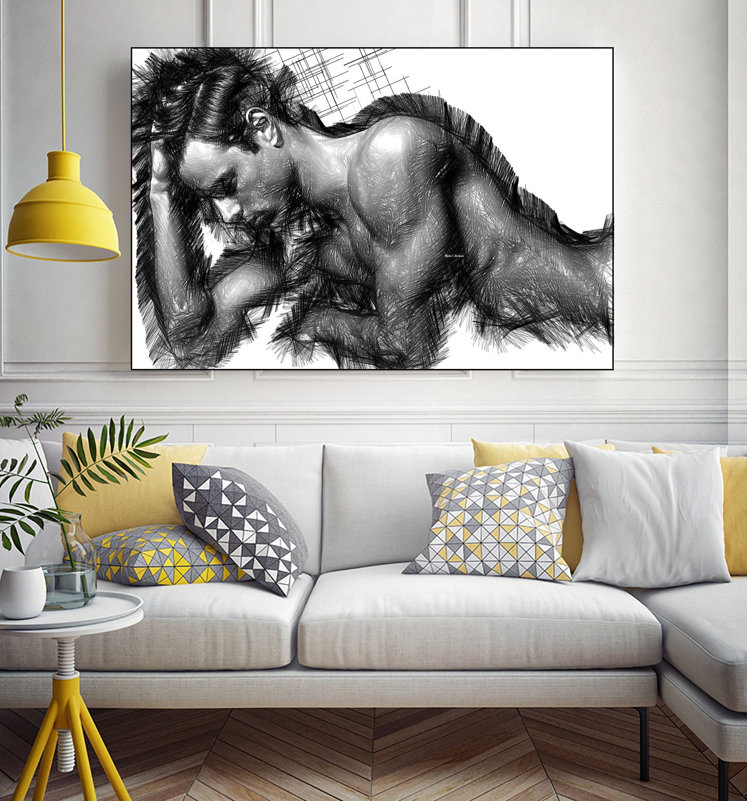 Male Pose 1416 by Rafael Salazar on GIANT ART - black digital painting