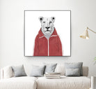 Sporty lion by Solti Balázs on GIANT ART - red digital painting