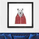 Sporty lion by Solti Balázs on GIANT ART - red digital painting