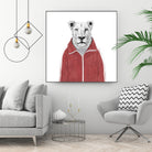 Sporty lion by Solti Balázs on GIANT ART - red digital painting