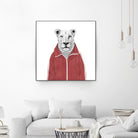 Sporty lion by Solti Balázs on GIANT ART - red digital painting