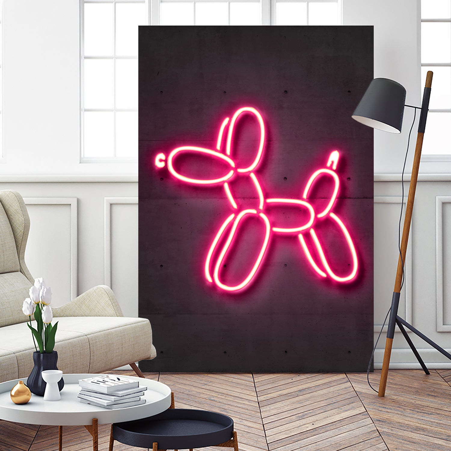 Balloon dog by Octavian Mihai Mielu on GIANT ART - pink 3d art