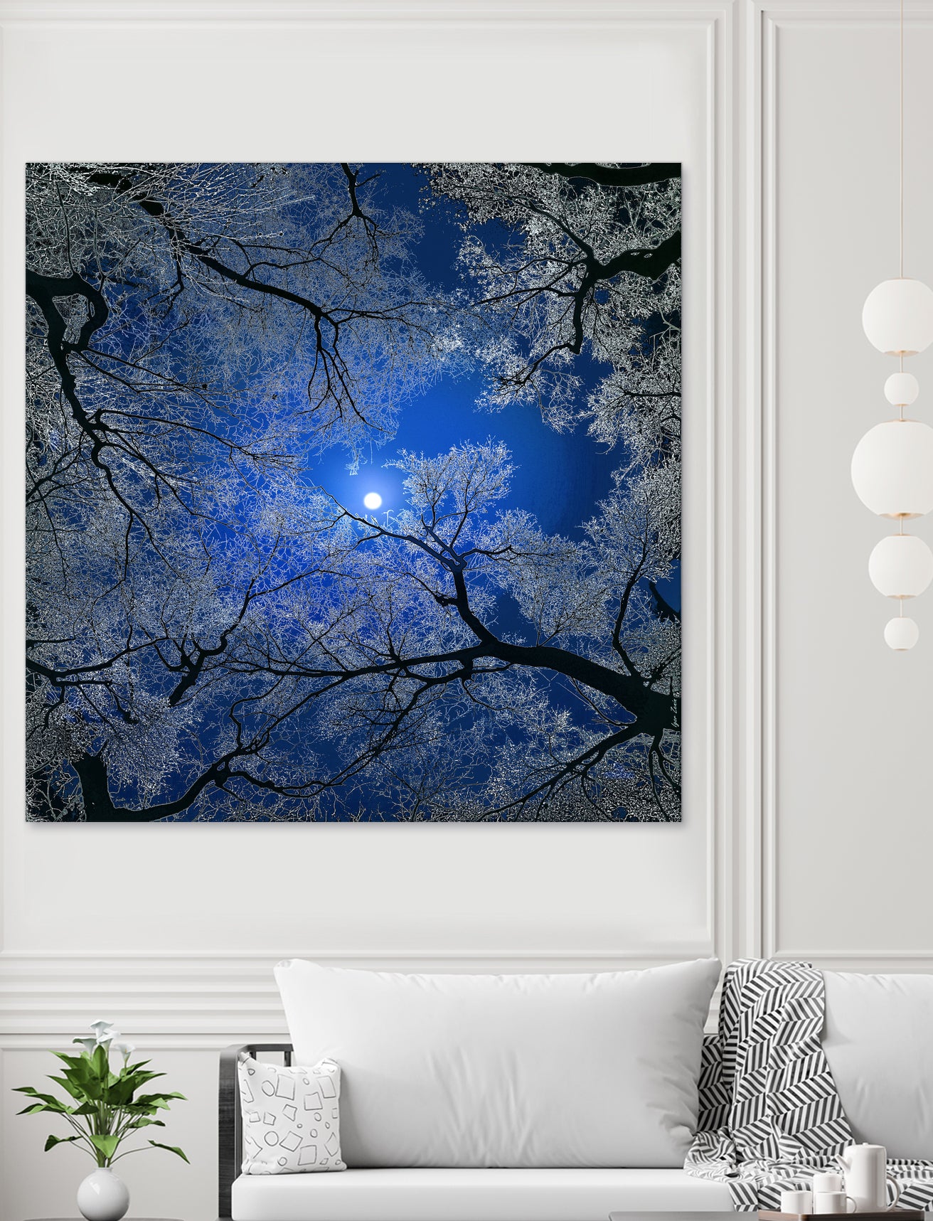 Moonlight Trees by Igor Zenin on GIANT ART - blue digital painting