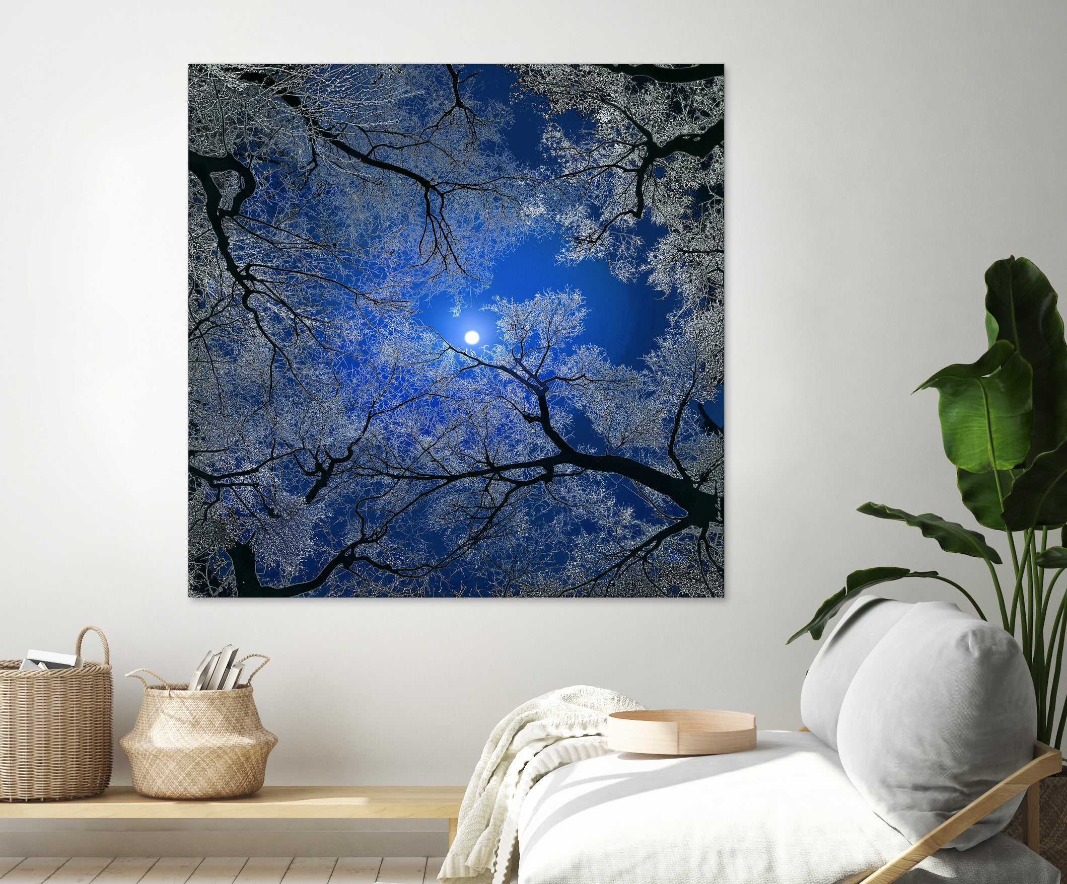 Moonlight Trees by Igor Zenin on GIANT ART - blue digital painting