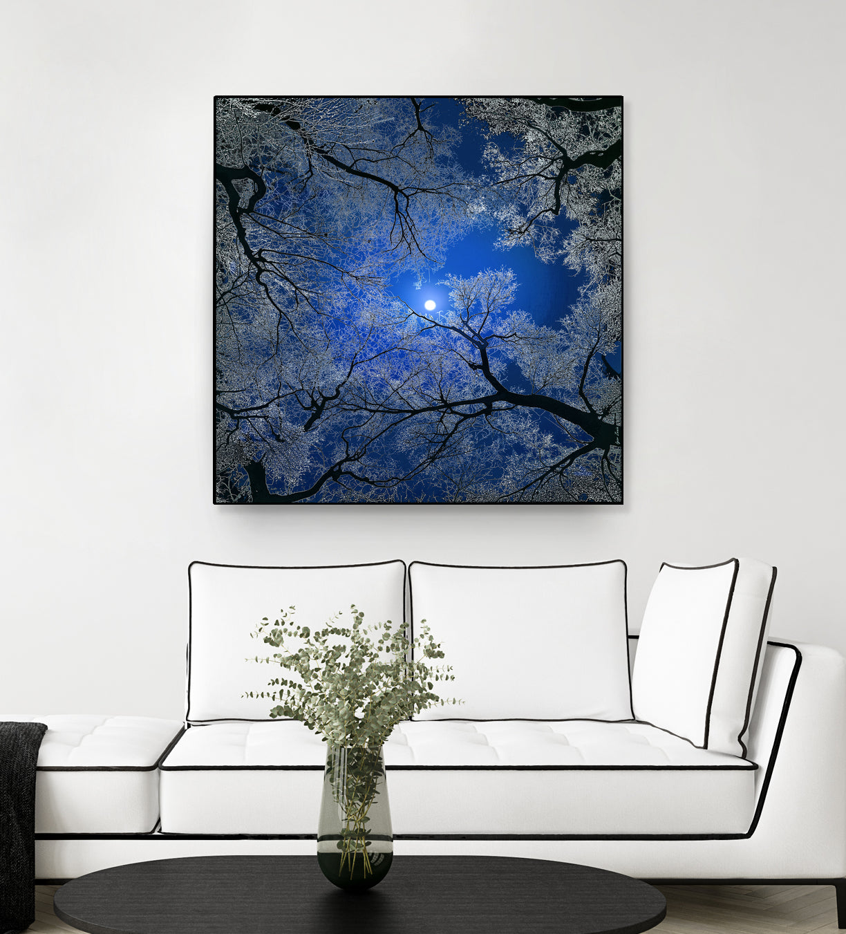 Moonlight Trees by Igor Zenin on GIANT ART - blue digital painting