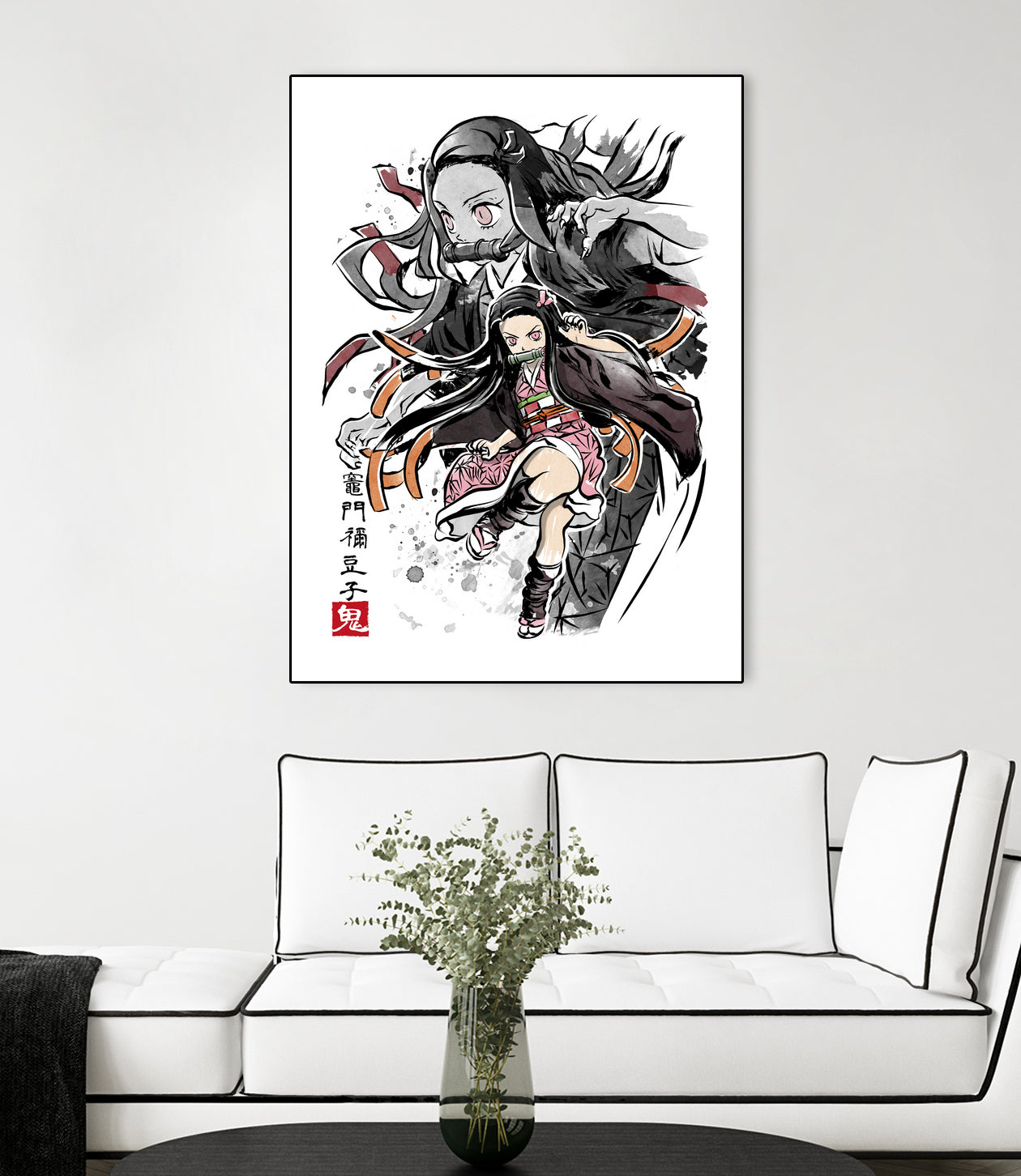 Demon Nezuko sumi-e by Antonio Camarena on GIANT ART - white digital painting