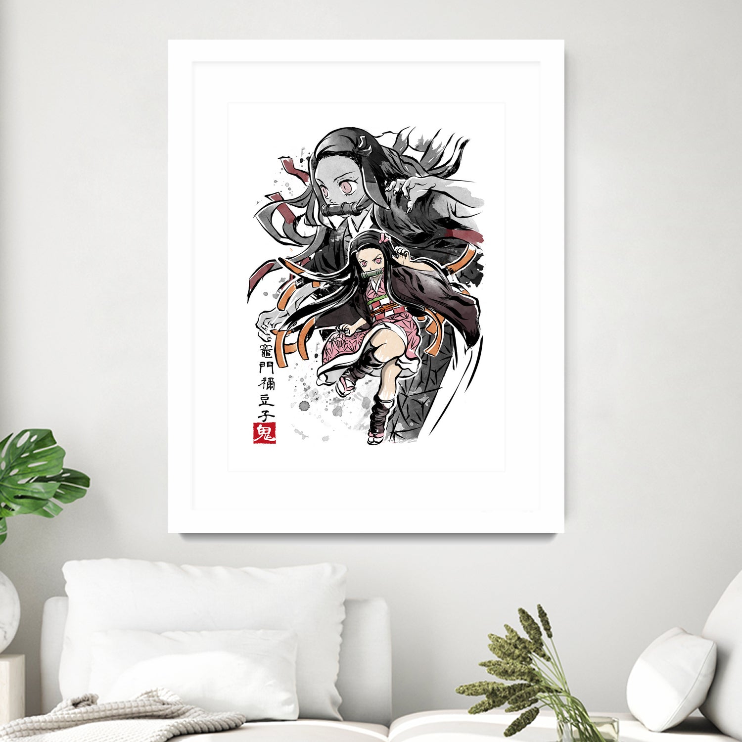 Demon Nezuko sumi-e by Antonio Camarena on GIANT ART - white digital painting