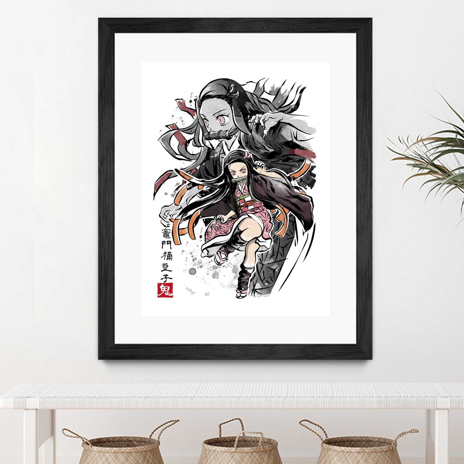 Demon Nezuko sumi-e by Antonio Camarena on GIANT ART - white digital painting