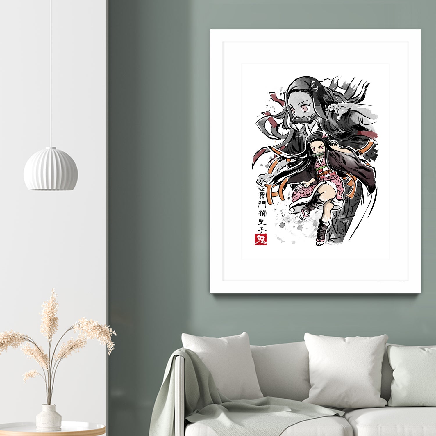 Demon Nezuko sumi-e by Antonio Camarena on GIANT ART - white digital painting