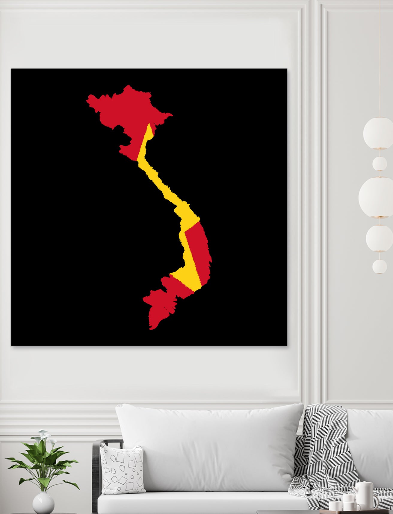 Vietnam Flag Map Drawing Line Art by erwin saputra on GIANT ART - white digital drawing