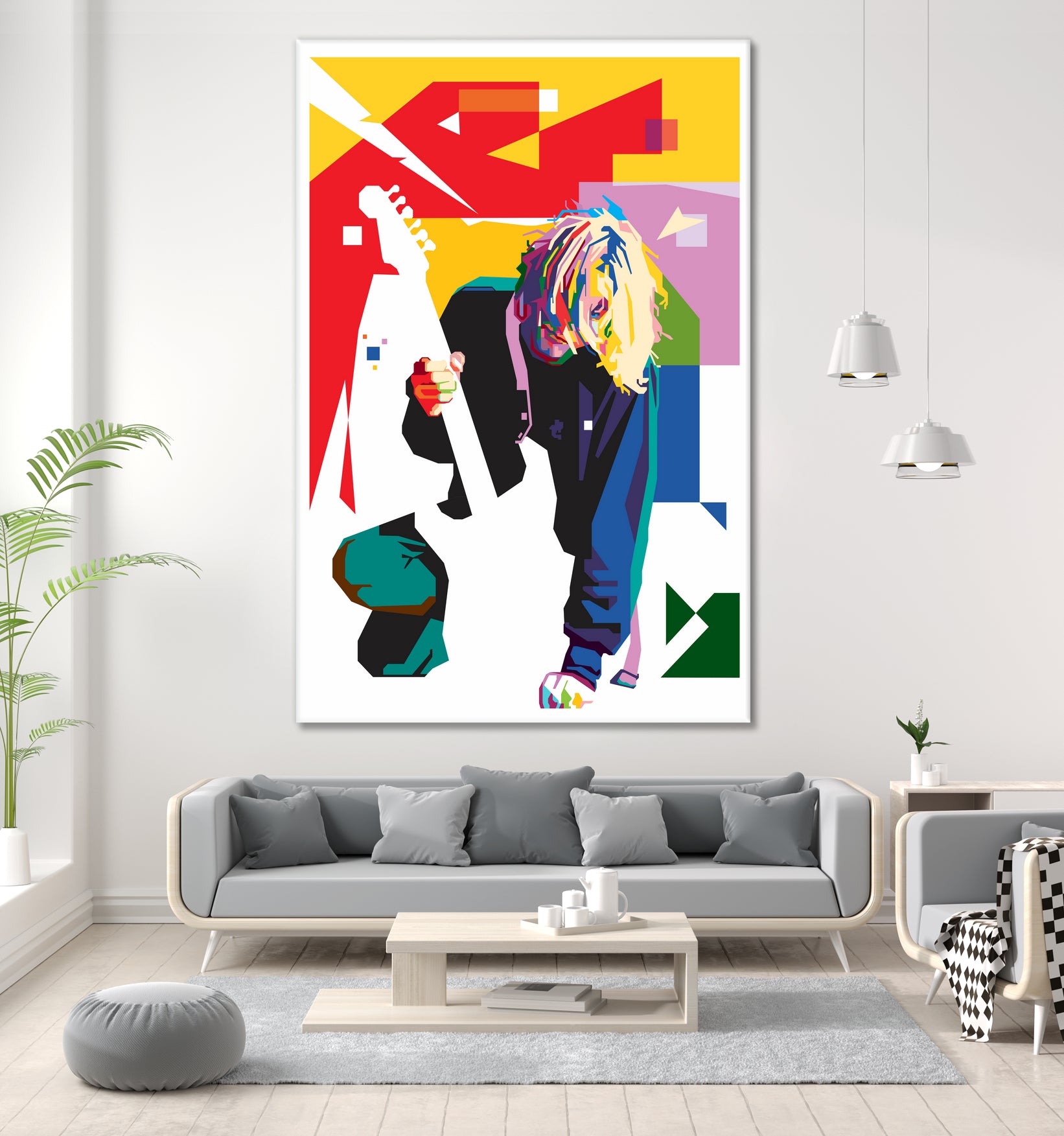 Kurt Cobain in WPAP Art by fajar gunawan on GIANT ART - white digital drawing