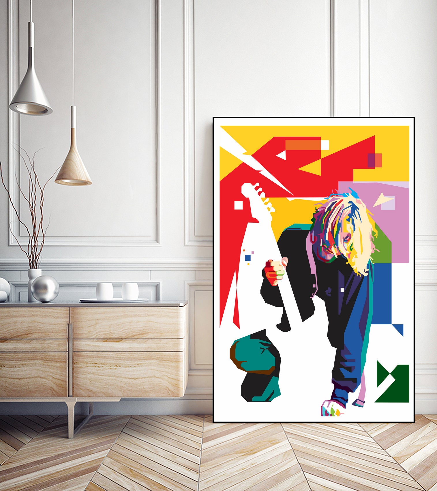 Kurt Cobain in WPAP Art by fajar gunawan on GIANT ART - white digital drawing