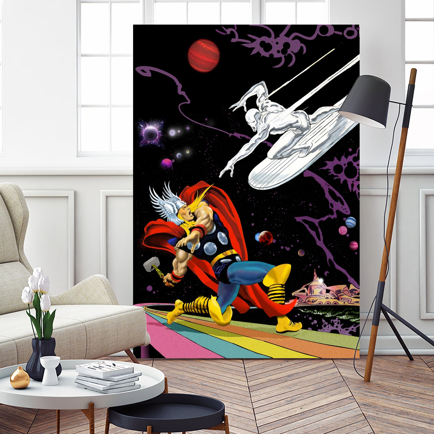 Marvel: Thor vs The Silver Surfer by Dan Avenell on GIANT ART - black digital painting