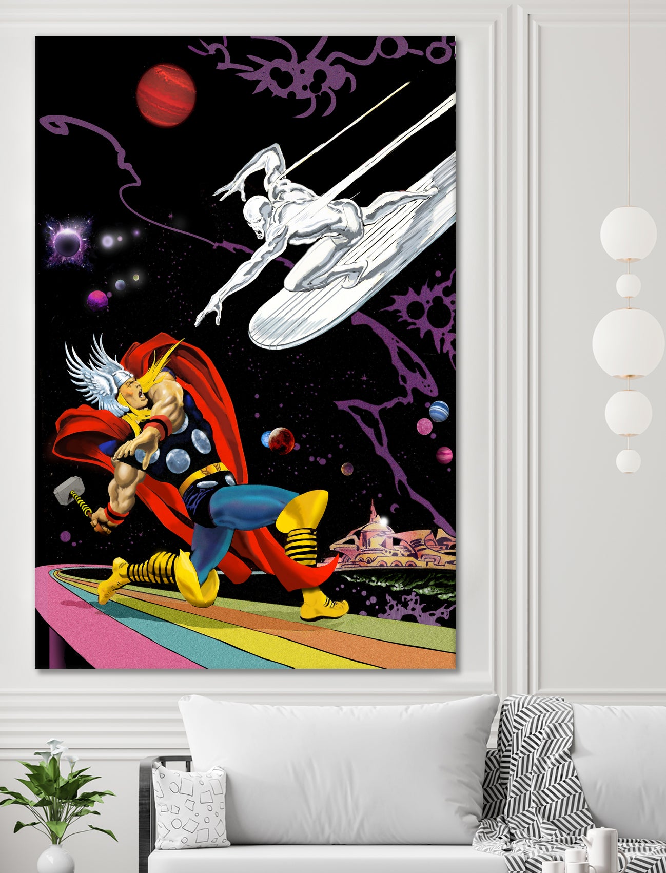 Marvel: Thor vs The Silver Surfer by Dan Avenell on GIANT ART - black digital painting