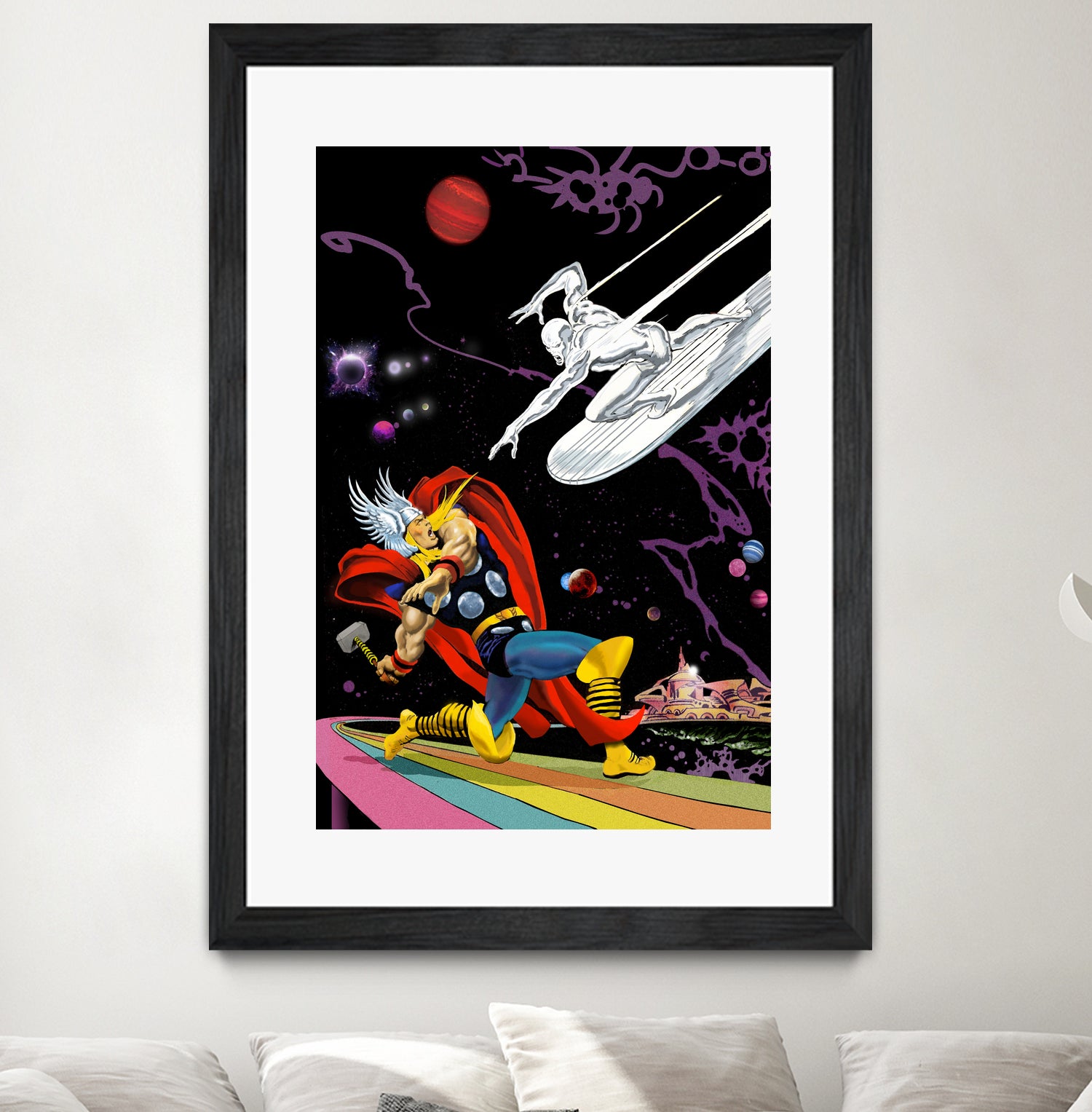 Marvel: Thor vs The Silver Surfer by Dan Avenell on GIANT ART - black digital painting