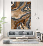 Earthy Marble Agate Silver Glitter Glam #1 (Faux Glitter) by Anita & Bella Jantz on GIANT ART - brown digital painting