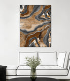 Earthy Marble Agate Silver Glitter Glam #1 (Faux Glitter) by Anita & Bella Jantz on GIANT ART - brown digital painting