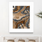 Earthy Marble Agate Silver Glitter Glam #1 (Faux Glitter) by Anita & Bella Jantz on GIANT ART - brown digital painting