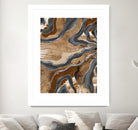 Earthy Marble Agate Silver Glitter Glam #1 (Faux Glitter) by Anita & Bella Jantz on GIANT ART - brown digital painting