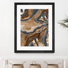 Earthy Marble Agate Silver Glitter Glam #1 (Faux Glitter) by Anita & Bella Jantz on GIANT ART - brown digital painting