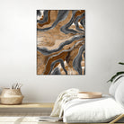 Earthy Marble Agate Silver Glitter Glam #1 (Faux Glitter) by Anita & Bella Jantz on GIANT ART - brown digital painting