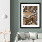 Earthy Marble Agate Silver Glitter Glam #1 (Faux Glitter) by Anita & Bella Jantz on GIANT ART - brown digital painting