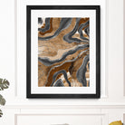 Earthy Marble Agate Silver Glitter Glam #1 (Faux Glitter) by Anita & Bella Jantz on GIANT ART - brown digital painting