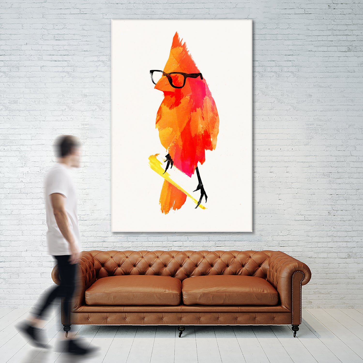 Punk bird by Robert Farkas on GIANT ART - red digital painting