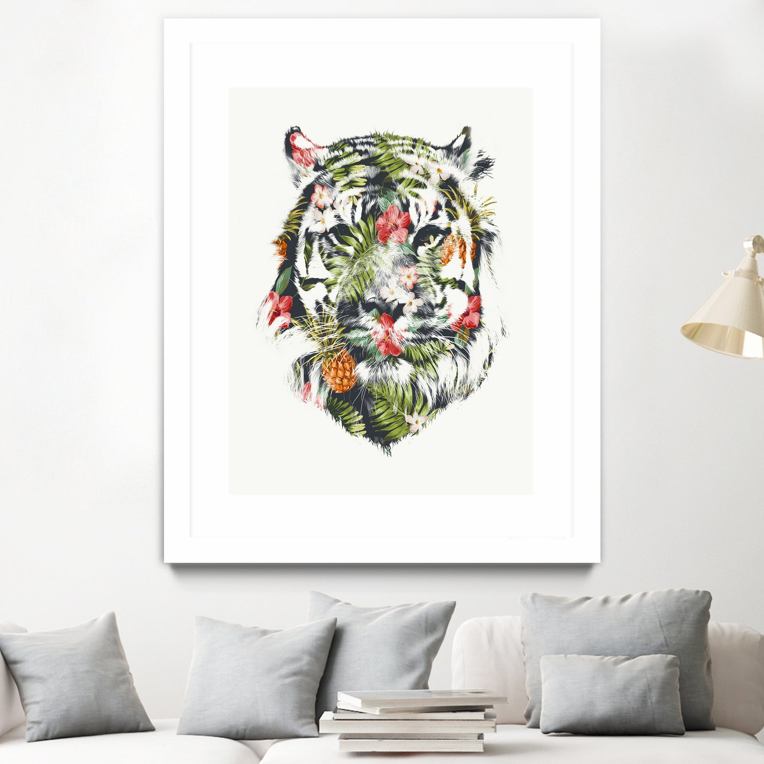 Tropical Tiger by Robert Farkas on GIANT ART - green digital drawing