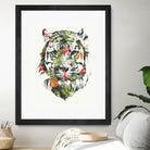 Tropical Tiger by Robert Farkas on GIANT ART - green digital drawing