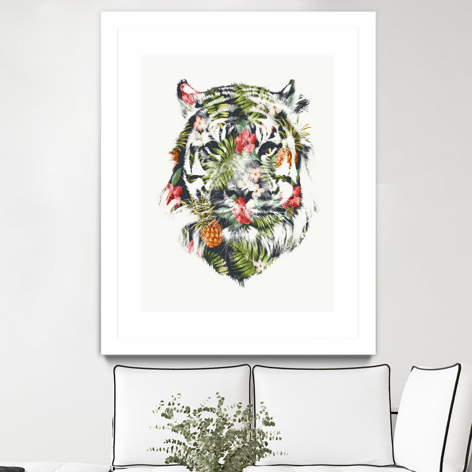 Tropical Tiger by Robert Farkas on GIANT ART - green digital drawing