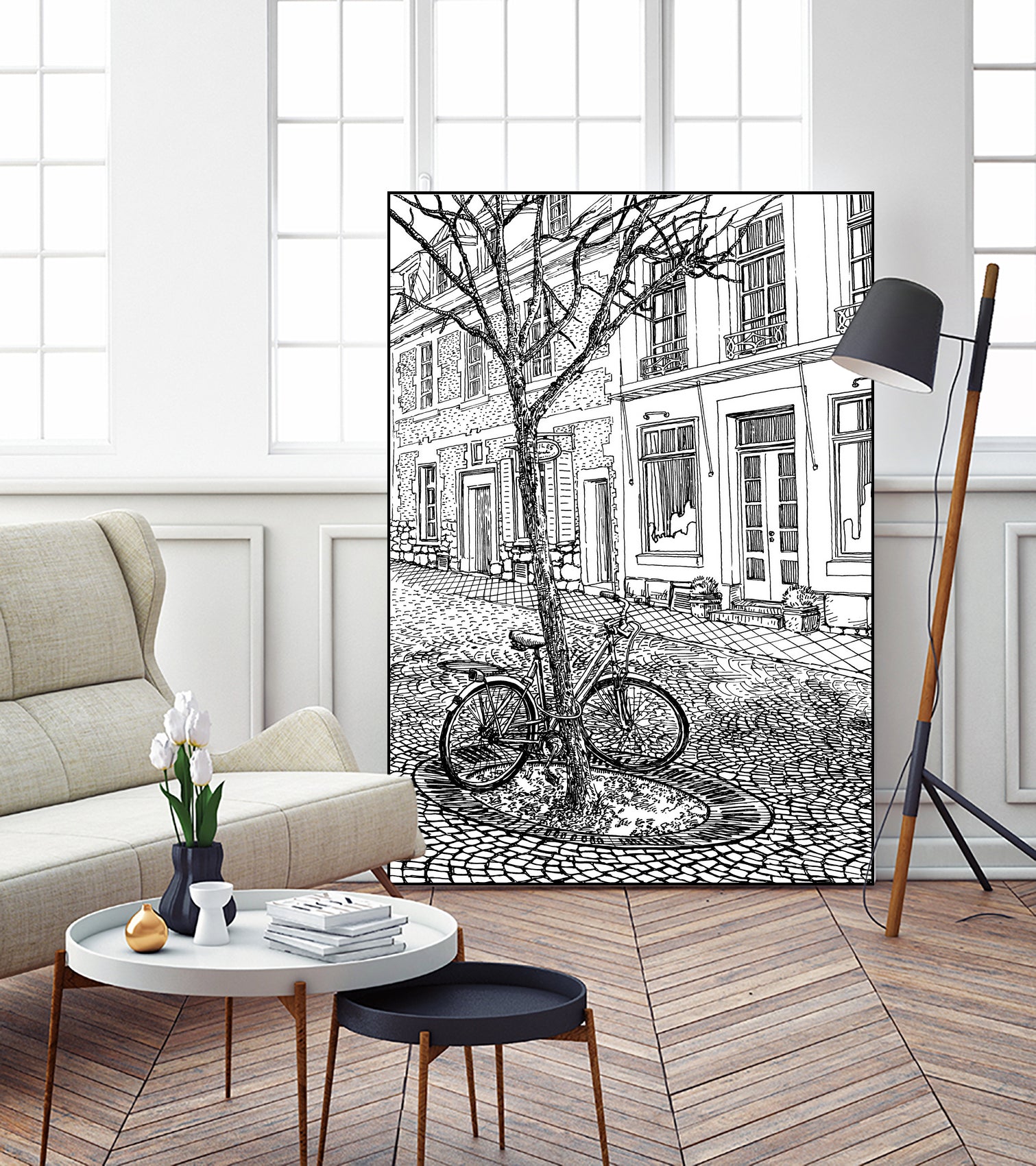 Aachen Bike by Evgenii Sarychev on GIANT ART - black photo illustration