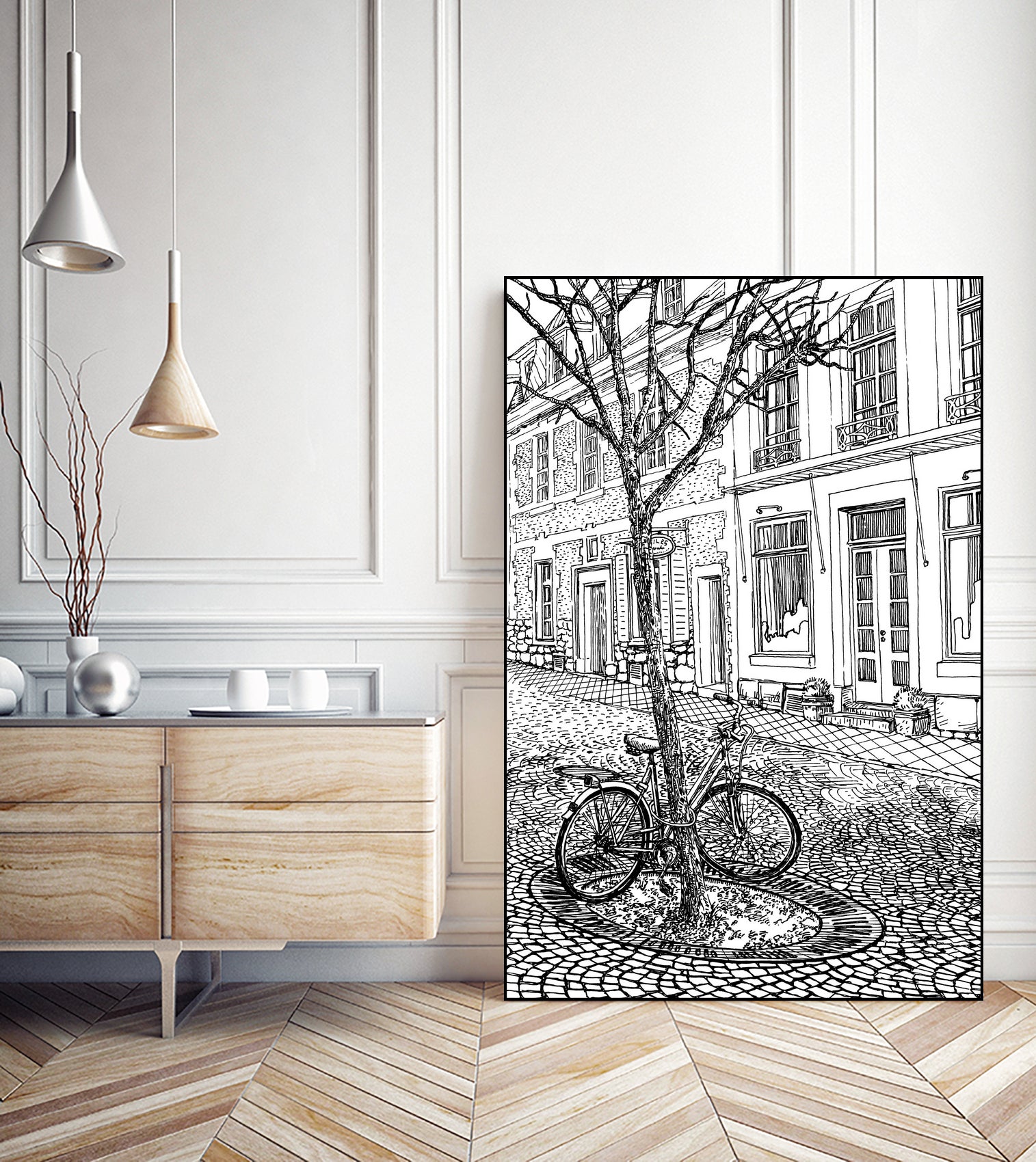 Aachen Bike by Evgenii Sarychev on GIANT ART - black photo illustration