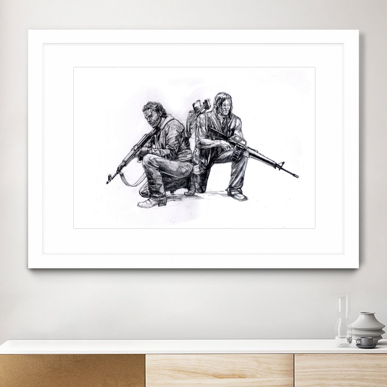 Walking dead by Maurice Pierse on GIANT ART - white digital drawing