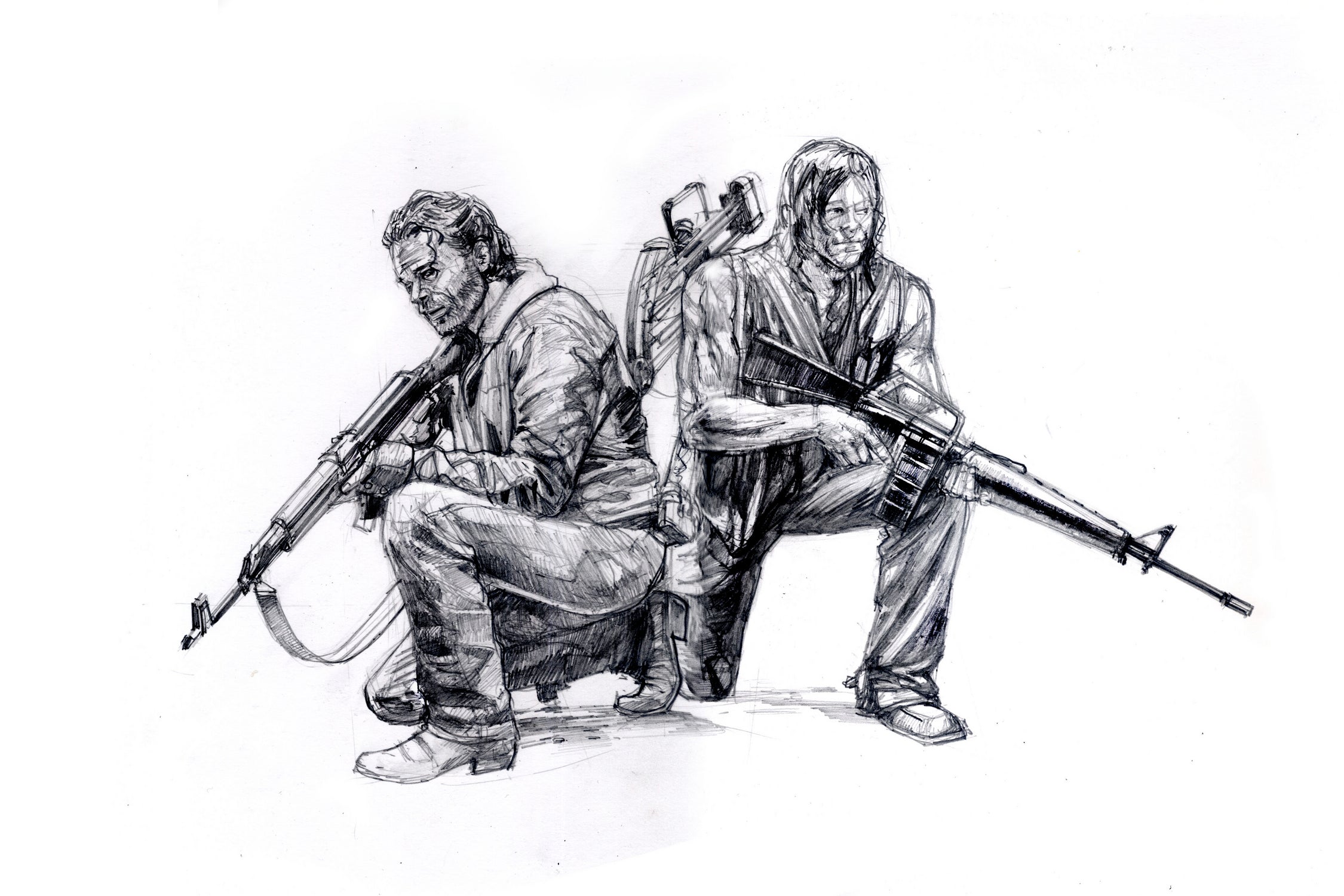 Walking dead by Maurice Pierse on GIANT ART - white digital drawing