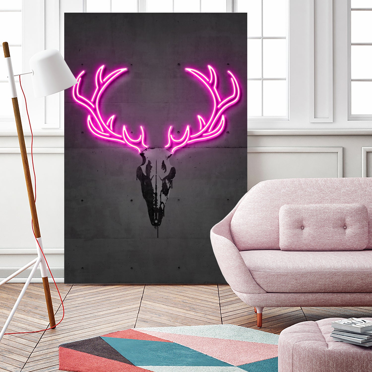 Deer skull by Octavian Mihai Mielu on GIANT ART - pink digital drawing