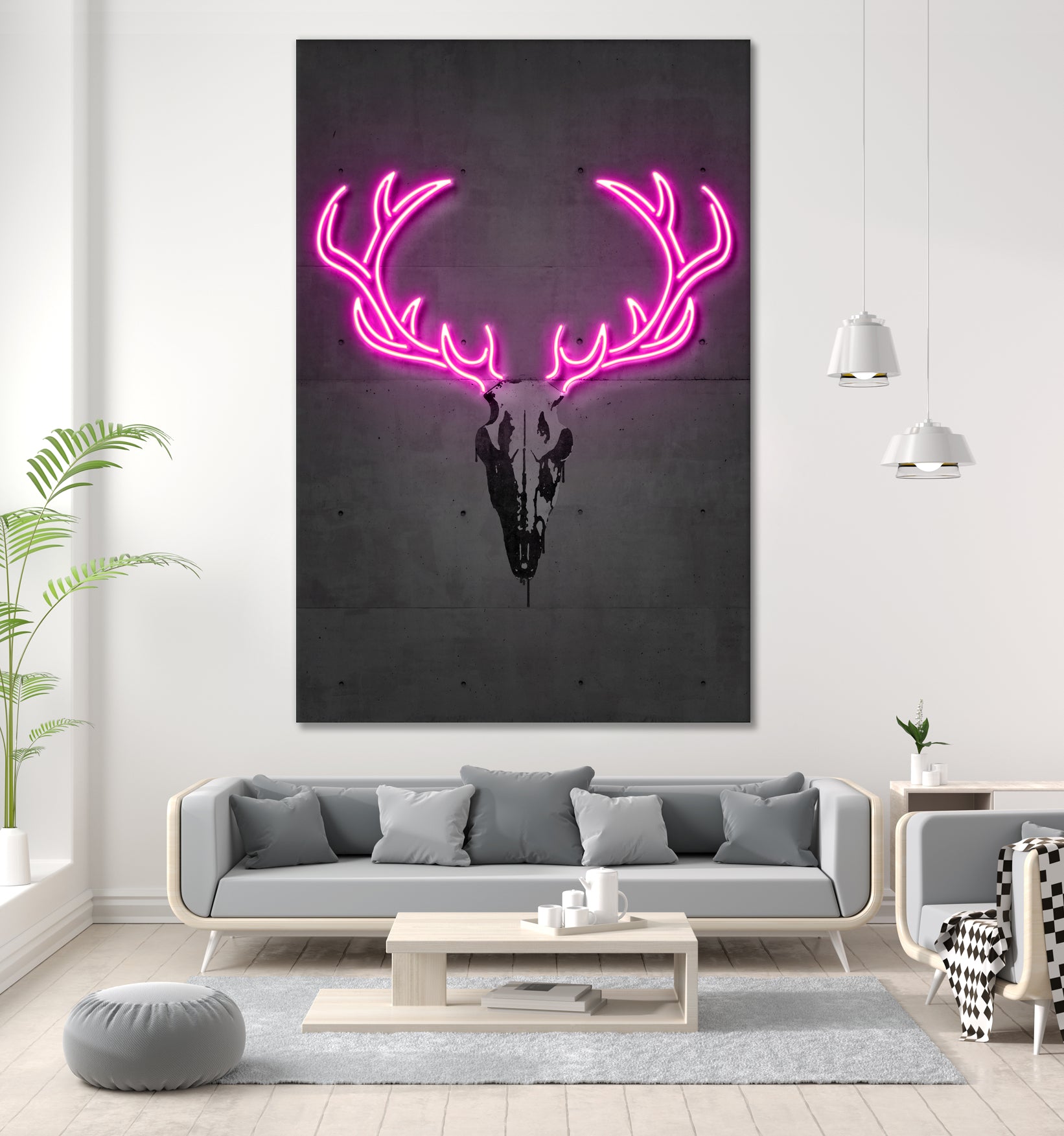 Deer skull by Octavian Mihai Mielu on GIANT ART - pink digital drawing