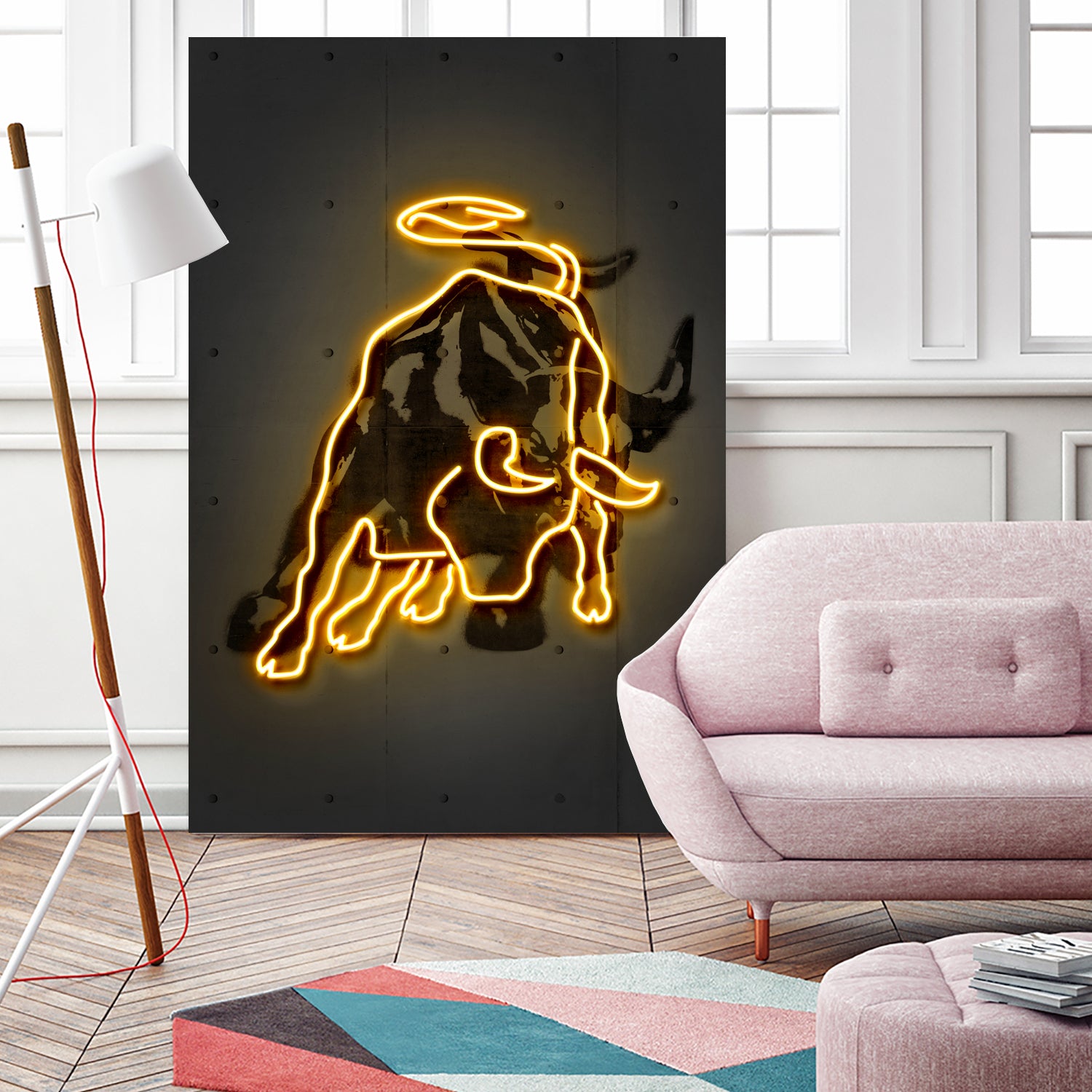 Bull by Octavian Mihai Mielu on GIANT ART - yellow digital drawing