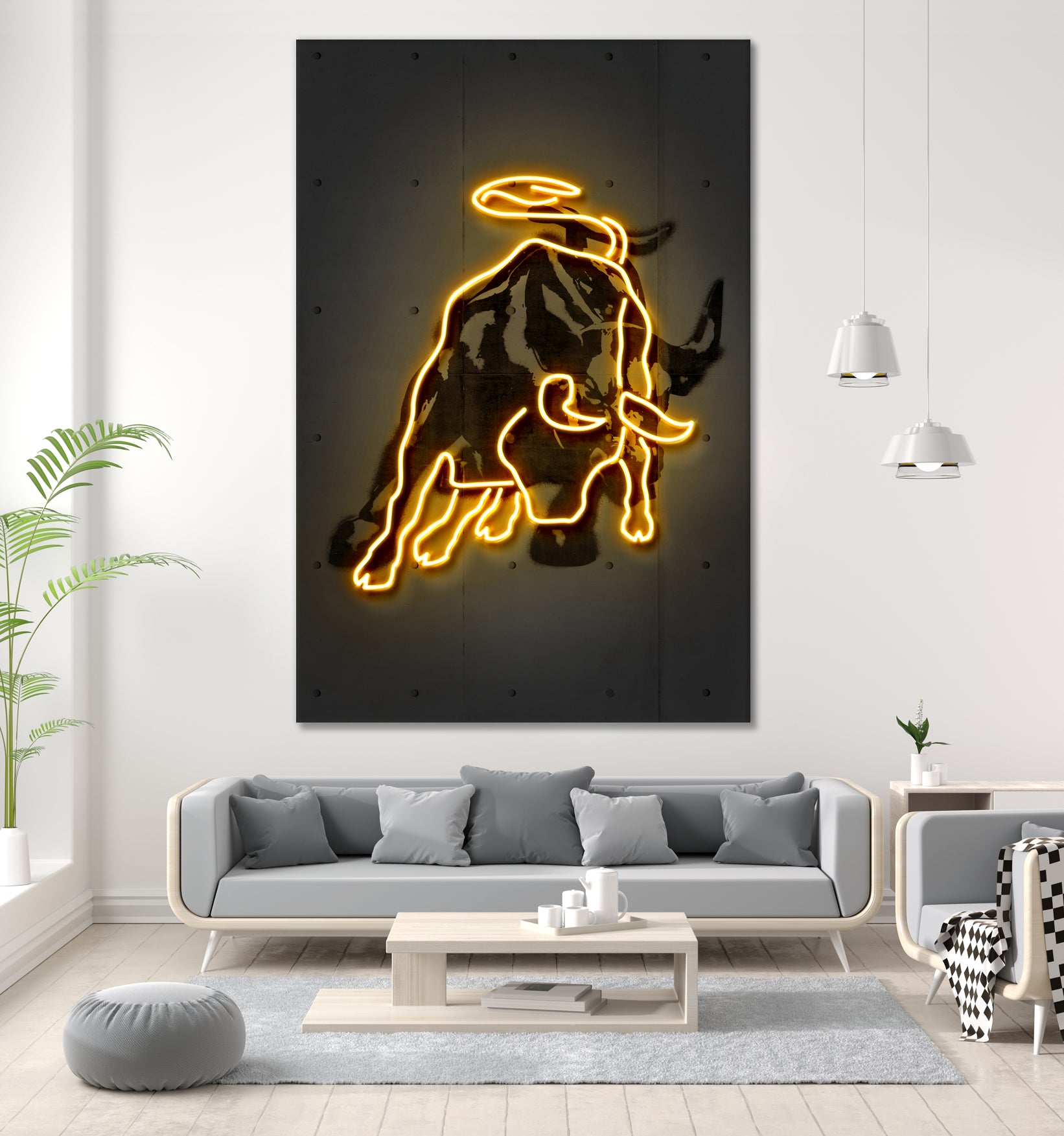 Bull by Octavian Mihai Mielu on GIANT ART - yellow digital drawing