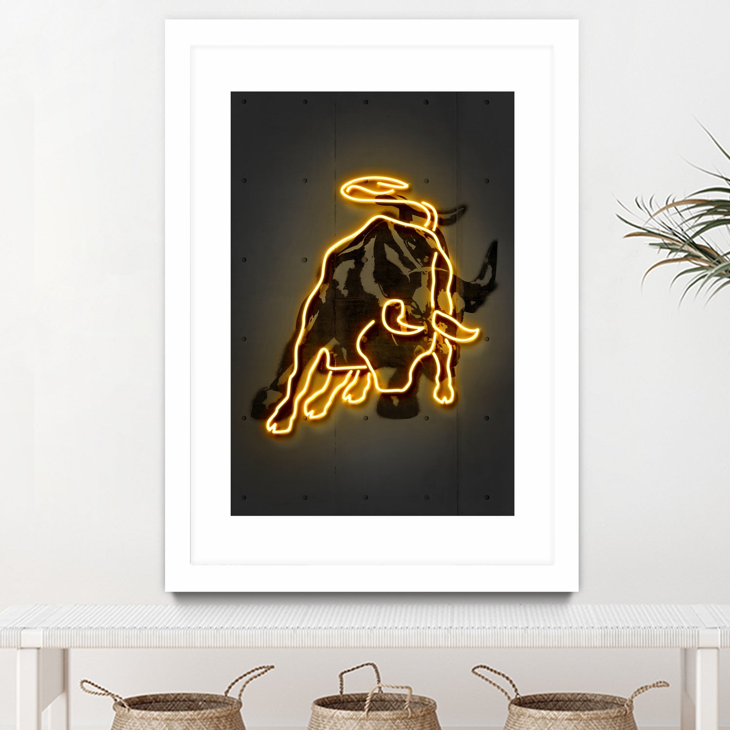 Bull by Octavian Mihai Mielu on GIANT ART - yellow digital drawing