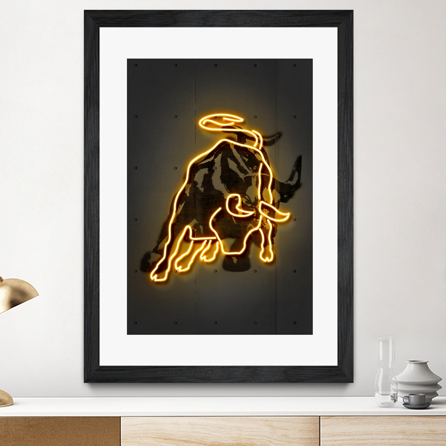 Bull by Octavian Mihai Mielu on GIANT ART - yellow digital drawing