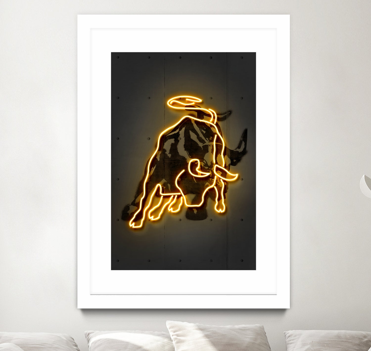 Bull by Octavian Mihai Mielu on GIANT ART - yellow digital drawing