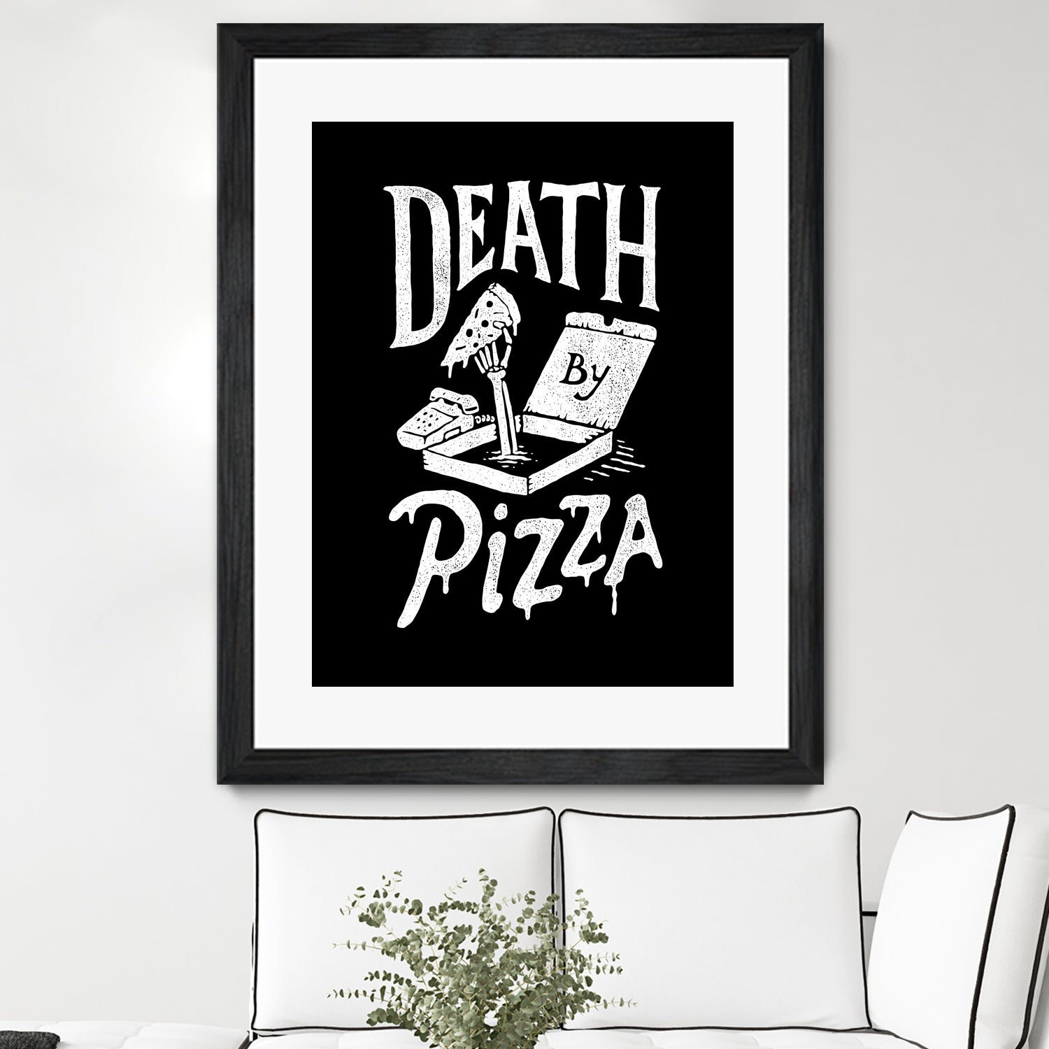 Death by Pizza by Tatak Waskitho on GIANT ART - black typography